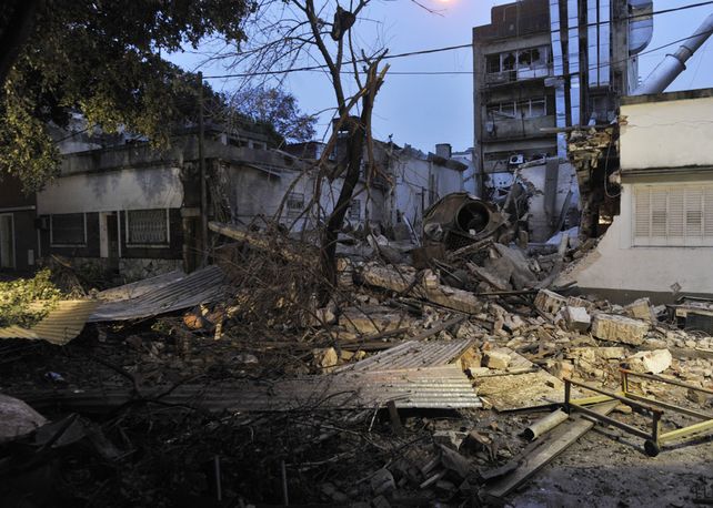 Una zona destruida. El pasaje Drumond se convirtió en una sector devastado.