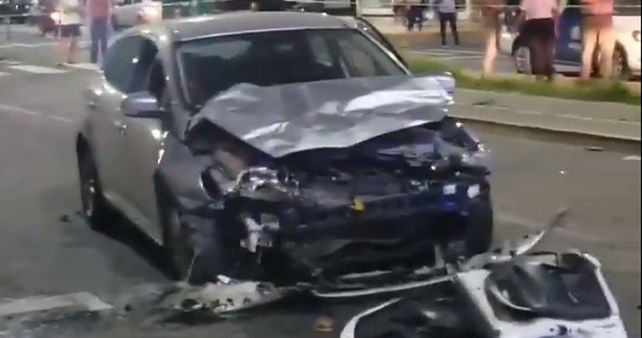 Asó quedó el Focus que manejaba Gastón Abraham Dlugovitzki tras impactar con la Renault Kangoo de Fabián Cragnolino la noche del 6 de marzo de 2019. Cragnolino murió en el acto.