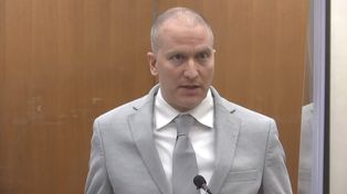El asesino de Flody, Derek Chauvin, durante la audiencia final del juicio.