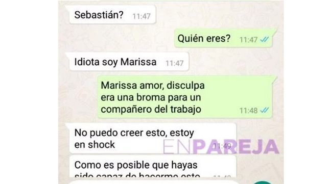 Su marido le envió por error una foto desnudo y un detalle en la conversación destruyó su vida