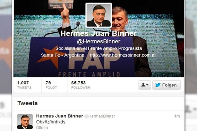 Un misterioso tuit de Binner es furor mundial