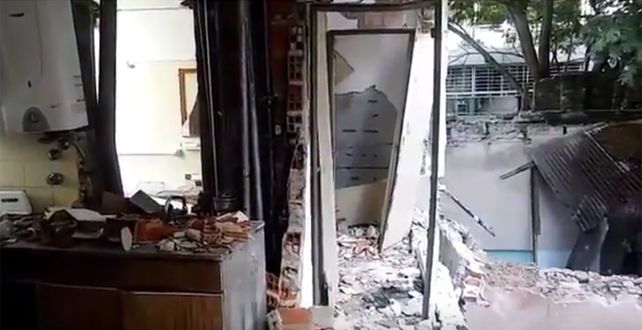 Un video muestra el interior del edificio que se derrumbó ayer tras una explosión en Rosario