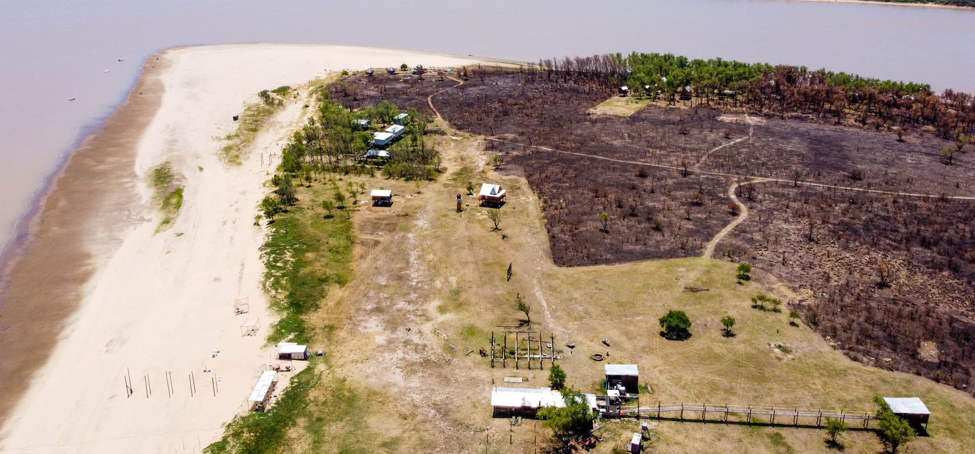 Recuperar la vegetación del Banquito San Andrés llevará más de un año. El incendio en la isla Sabino Corsi cambió por completo el panorama en la zona: árboles quemados, troncos partidos y un suelo negro dominan la escena.