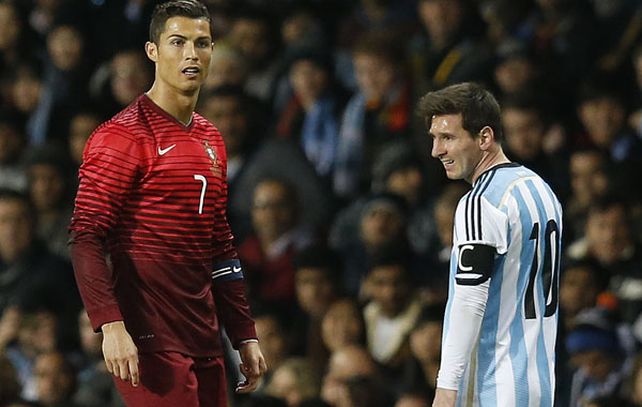 Messi estuvo más activo que el portugués en los 45 minutos que ambos estuvieron en cancha.