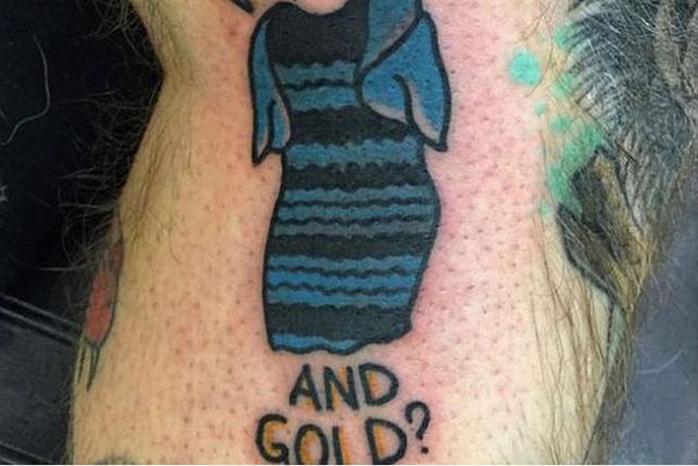 ¡Se tatuó el famoso vestido!