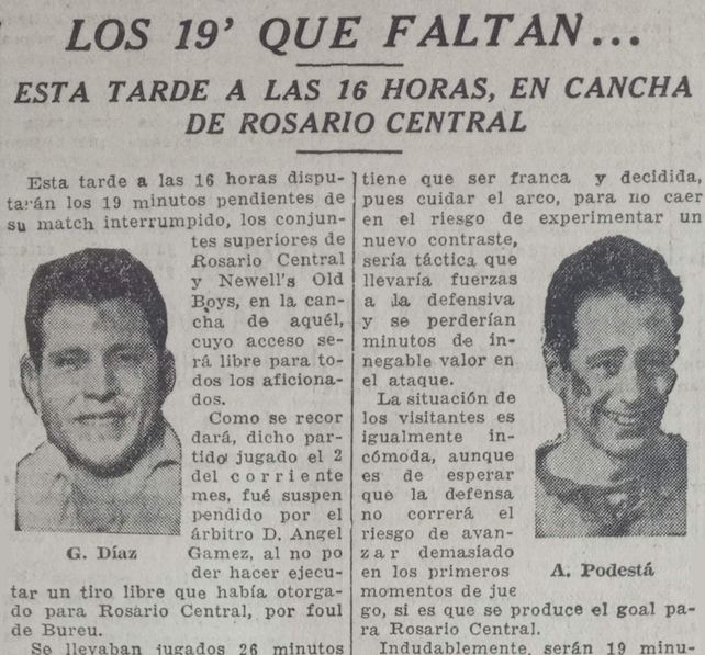 Por qué el primer clásico rosarino profesional duró 17 días