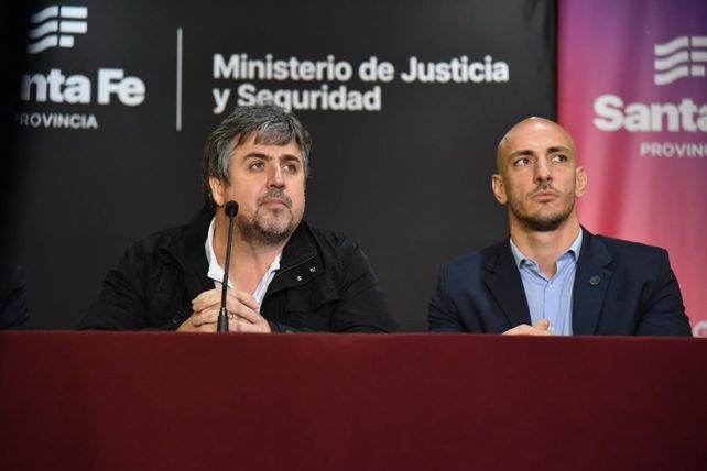 El ministro de Seguridad, Pablo Cococcioni y el secretario de Análisis de la Información, Esteban Santantino sobre las amenazas contra Pullaro y Bullrich