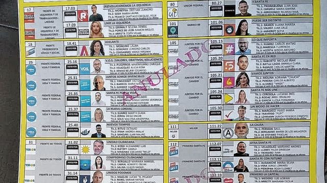 Así será la boleta única para las Paso de concejales en Santa Fe