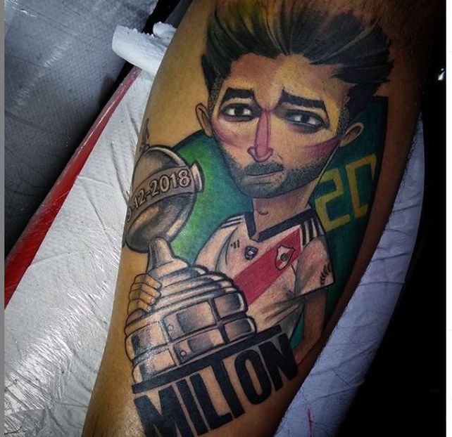 El tatuaje con la imagen de Milton Casco.&nbsp;