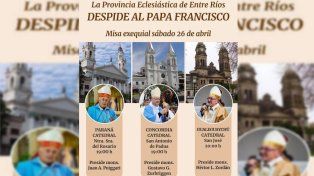 Despedida del Papa Francisco: misas simultáneas en Paraná