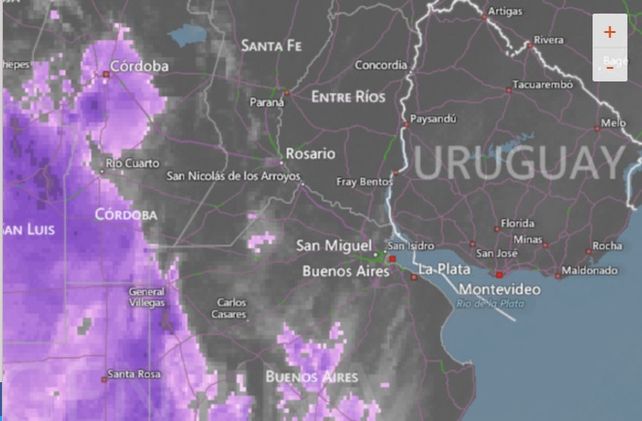 El avance de una masa de aire frío provoca tormentas fuertes en la región