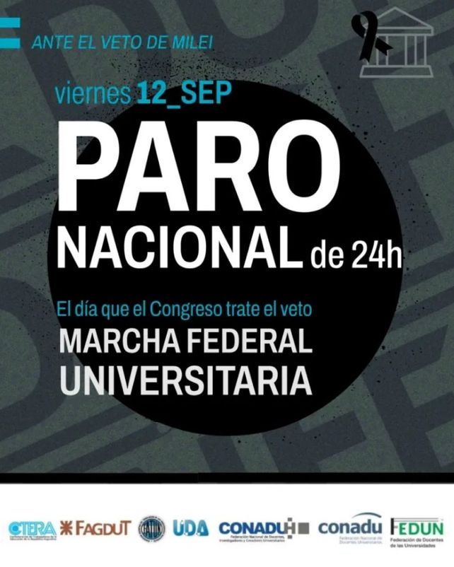 Los gremios docentes y no docentes convocaron al paro para el próximo viernes en todas las universidades del país. Harán una nueva Marcha Federal Educativa