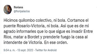 Amenaza: se disculpó la rosarina que amenazó a Bordet