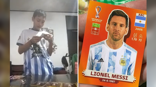 Viral: la reacción de un niño al encontrar la figurita de Messi