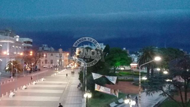 La imagen del radar cruza una banda roja al mapa de provincia