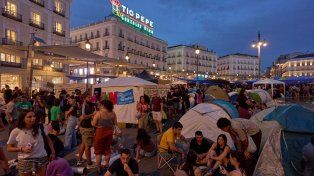 Sigue el acampe en el centro de Madrid para reclamar por la crisis de la vivienda