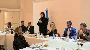 Milei habló a los presentes durante el asado