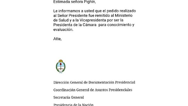 Nación recibió el pedido de la mamá sancarlina:  Me pone muy contenta
