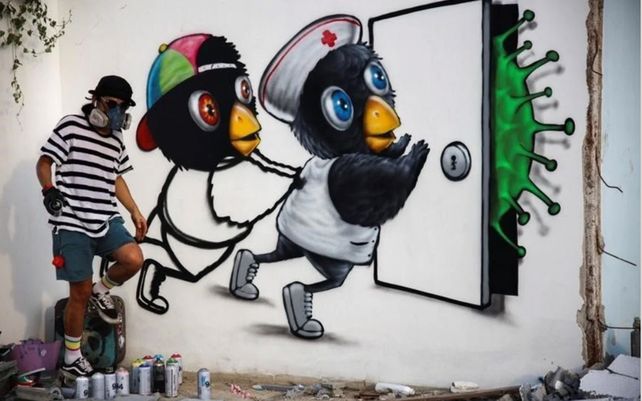 El arte urbano se inspira en la pandemia