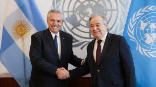 Alberto Fernández le pidió reanudar negociaciones por Malvinas al jefe de la ONU