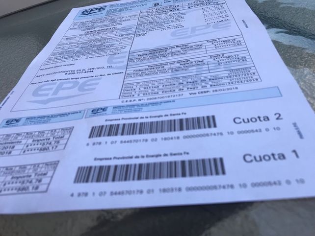 Comenzaron a llegar las boletas de la EPE con la opción de pago desdoblado