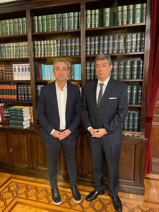 El intendente Pablo Javkin y Horacio Rosatti
