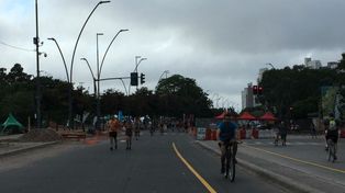 La costanera, epicentro de las actividades deportivas durante la mañana del domingo.&nbsp; 