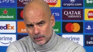 Luego del empate 3-3 de Manchester City, Guardiola se presentó en conferencia con heridas en la cara.