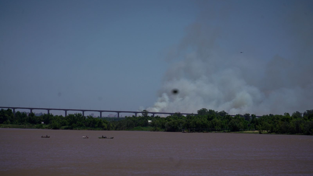 Se divisaron incendios en las islas frente a Granadero Baigorria.