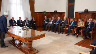 El presidente de la Corte Supmrea, Roberto Falistocco, tomó juramento a ministros, funcionarios y jueces&nbsp;