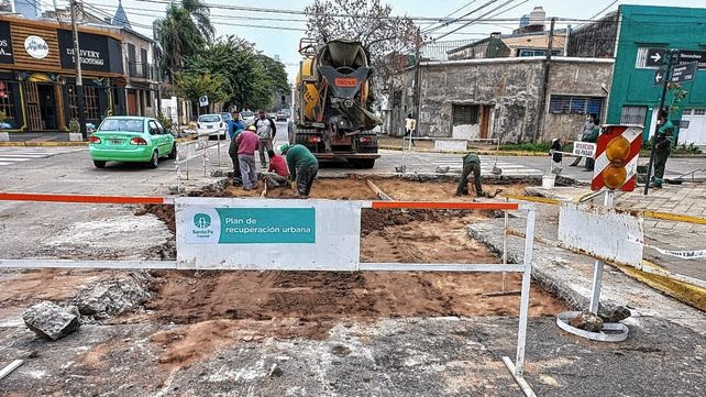 Trabajos de bacheo en la ciudad de Santa Fe