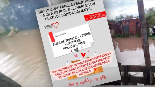 Alimento y ropa: piden donaciones tras el temporal en Paraná