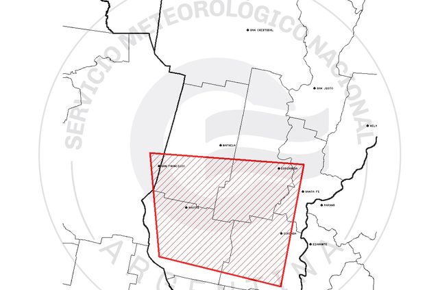 Rige un alerta por tormentas fuertes y ocasional caída de granizo para Santa Fe