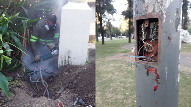 Los delincuentes atacan los sistemas el&eacute;ctricos de las columnas de iluminaci&oacute;n.&nbsp;