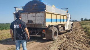 El camión que había sido robado en la madrugada del miércoles en San Carlos SUd.