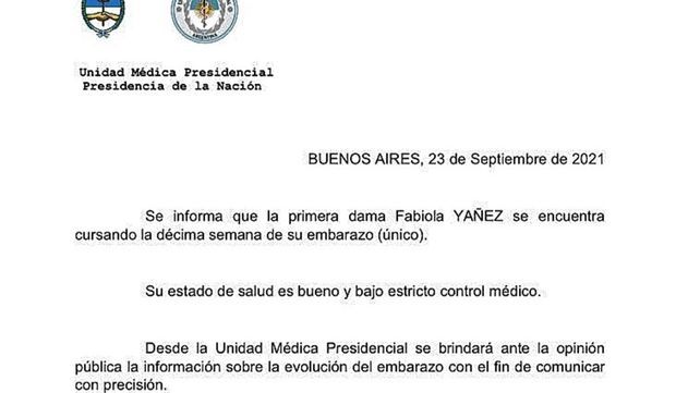 El gobierno confirmó el embarazo de la primera dama, Fabiola Yañez