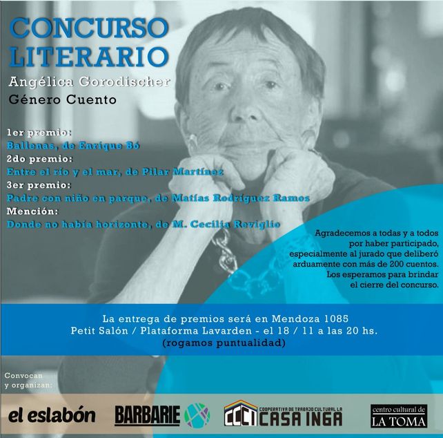 Ya están los tres ganadores del primer concurso de cuentos Angélica Gorodischer en Rosario
