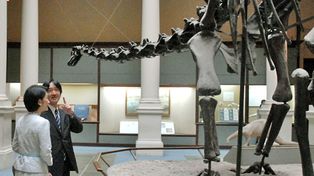 El príncipe Akishino visitó el museo de Ciencias Naturales