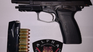 El arma que fue incautada anoche en el procedimiento en barrio 7 de Septiembre.&nbsp;