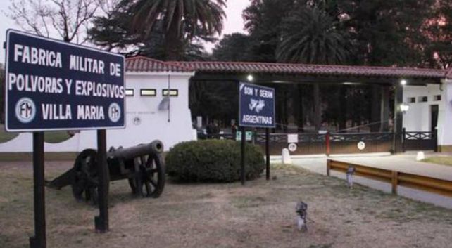 Planta. Ingreso a la fábrica militar ubicada en la provincia de Córdoba.