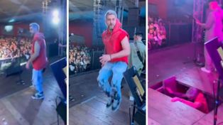 Este sábado, el cantante David Ortiz se cayó al vació en un escenario en Córdoba