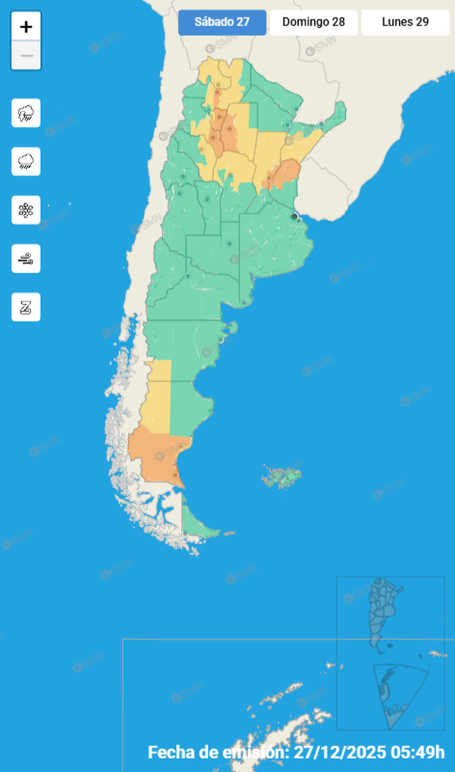 SMN: inestabilidad, calor y tormentas en el pronóstico extendido