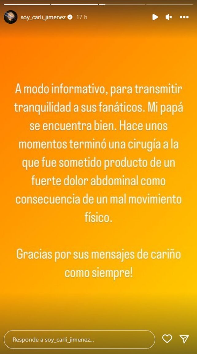 La historia de Instagram con la que Carli Jiménez