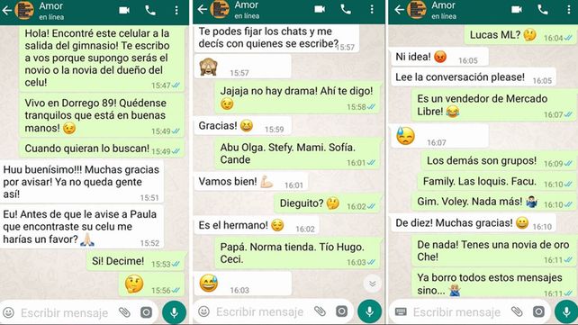 La divertida conversación en WhatsApp entre un novio celoso y quien encontró el celular de la novia