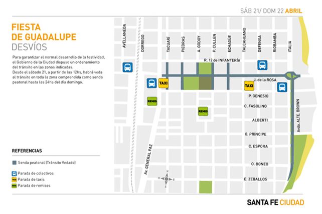 113º Fiesta de Guadalupe: los servicios y cortes de calles previstos