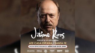 Se reprogramó el show de Jaime Roos en Santa Fe