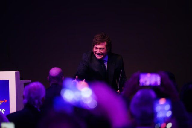 El presidente Javier Milei en el evento de la Fundación Libertad y Progreso.