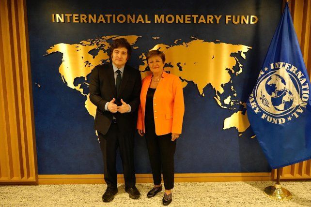 Milei y Georgieva en Washington.