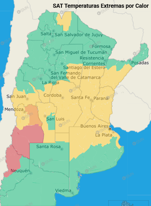 Toda la provincia de Santa Fe, bajo alerta amarillo por altas temperaturas para este sábado.