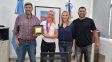 El intendente de Villaguay, Adrián Fuertes; Antonella Reding; la secretaría de Turismo, Deporte y Ambiente, Cecilia Revoredo; y el director de Deportes, Alan Espinosa.